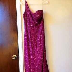 Scala Lattice back one shoulder beaded dress Large